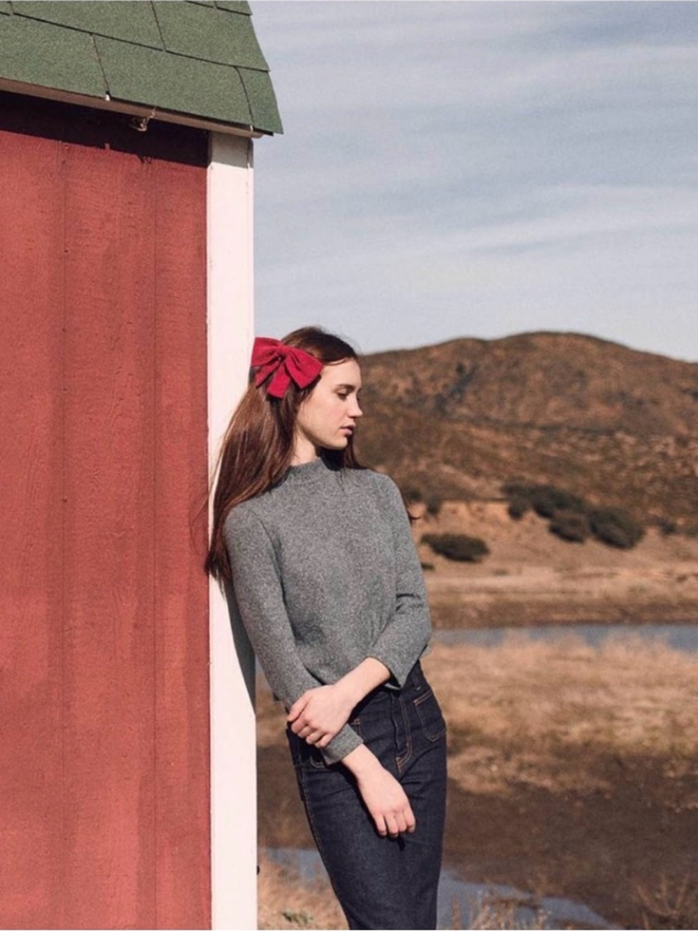 Christy Dawn Libby Grey Mock Turtleneck Sweater